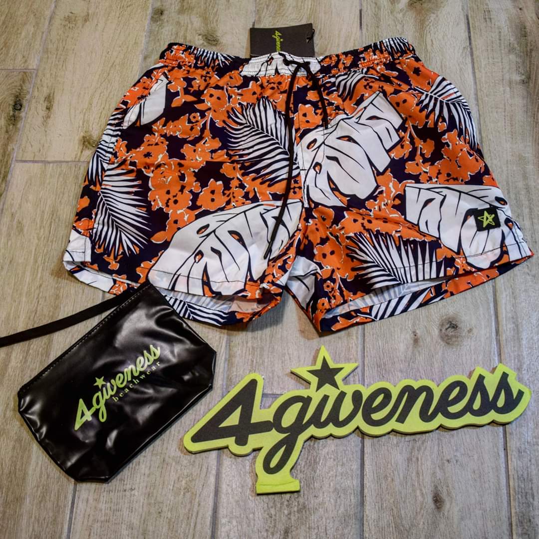 Costume 4GIVENESS mod. boxer frank flowers arancione - immagine 3