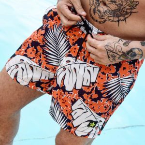 Costume 4GIVENESS mod. boxer frank flowers arancione