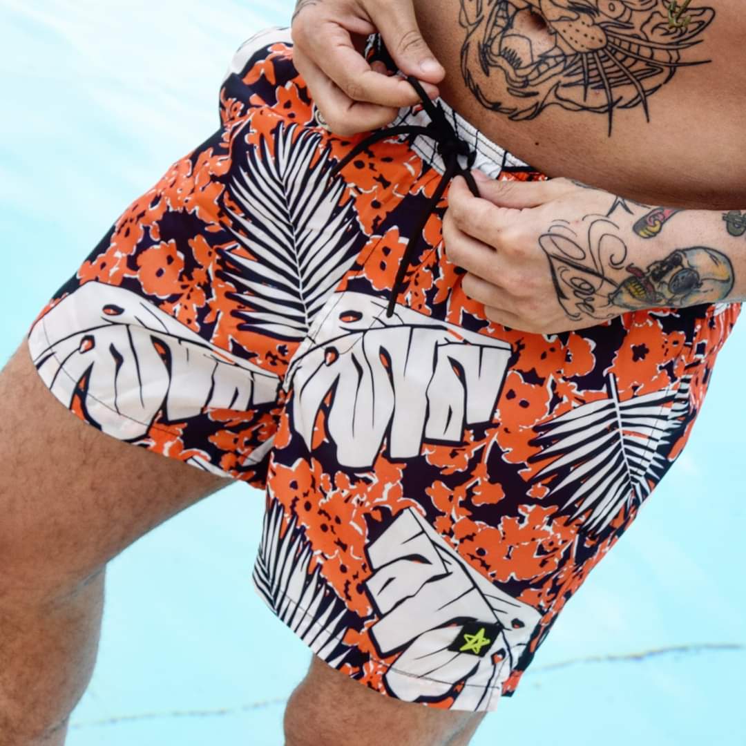 Costume 4GIVENESS mod. boxer frank flowers arancione - immagine 2