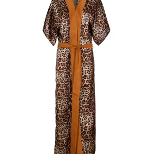 Kimono lungo 4GIVENESS donna Braid Leopard