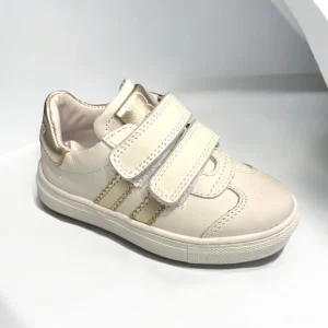 BALDUCCI - Sneakers bianca con dettagli oro bambina