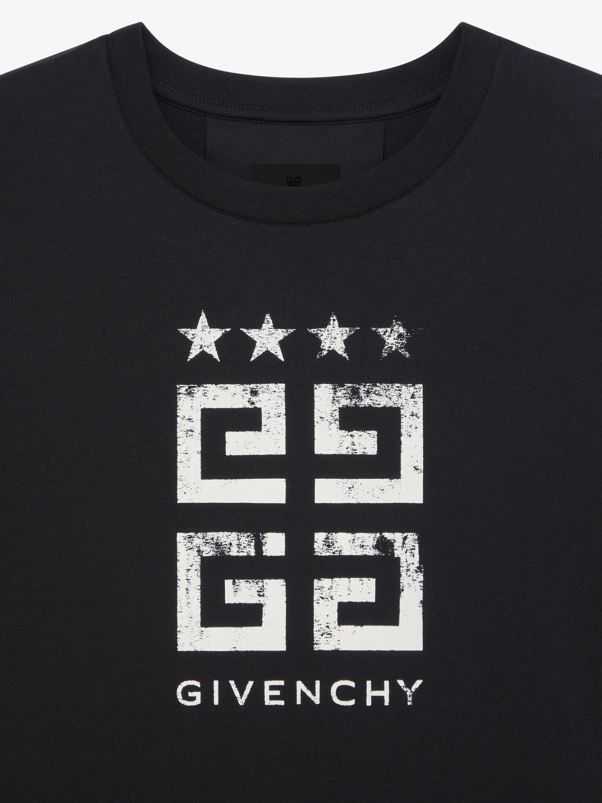 T-shirt GIVENCHY logo 4G Stars slim fit nera - immagine 5
