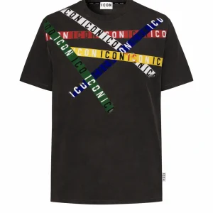 ICON - T-shirt con bande intrecciate uomo
