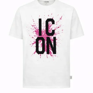 ICON - T-shirt con logo splash glitter donna