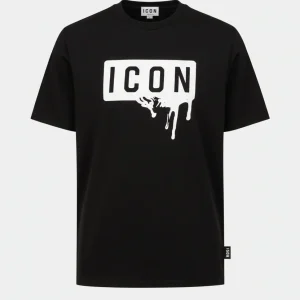 ICON - T-shirt con logo lucido uomo