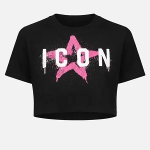 ICON - T-shirt con logo Stella crop donna