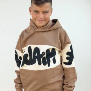 DISCLAIMER - Felpa con cappuccio maxi logo bambino
