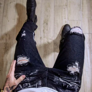 Jeans Pittura strappi nero