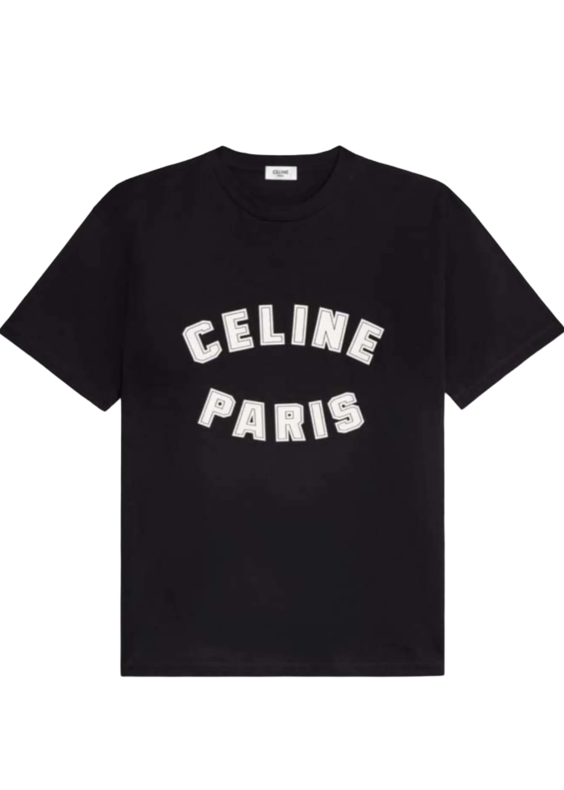 T-shirt CELINE stampa logo Paris nera