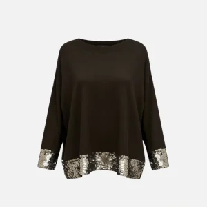 ZAHJR - Maglia over con paillettes donna