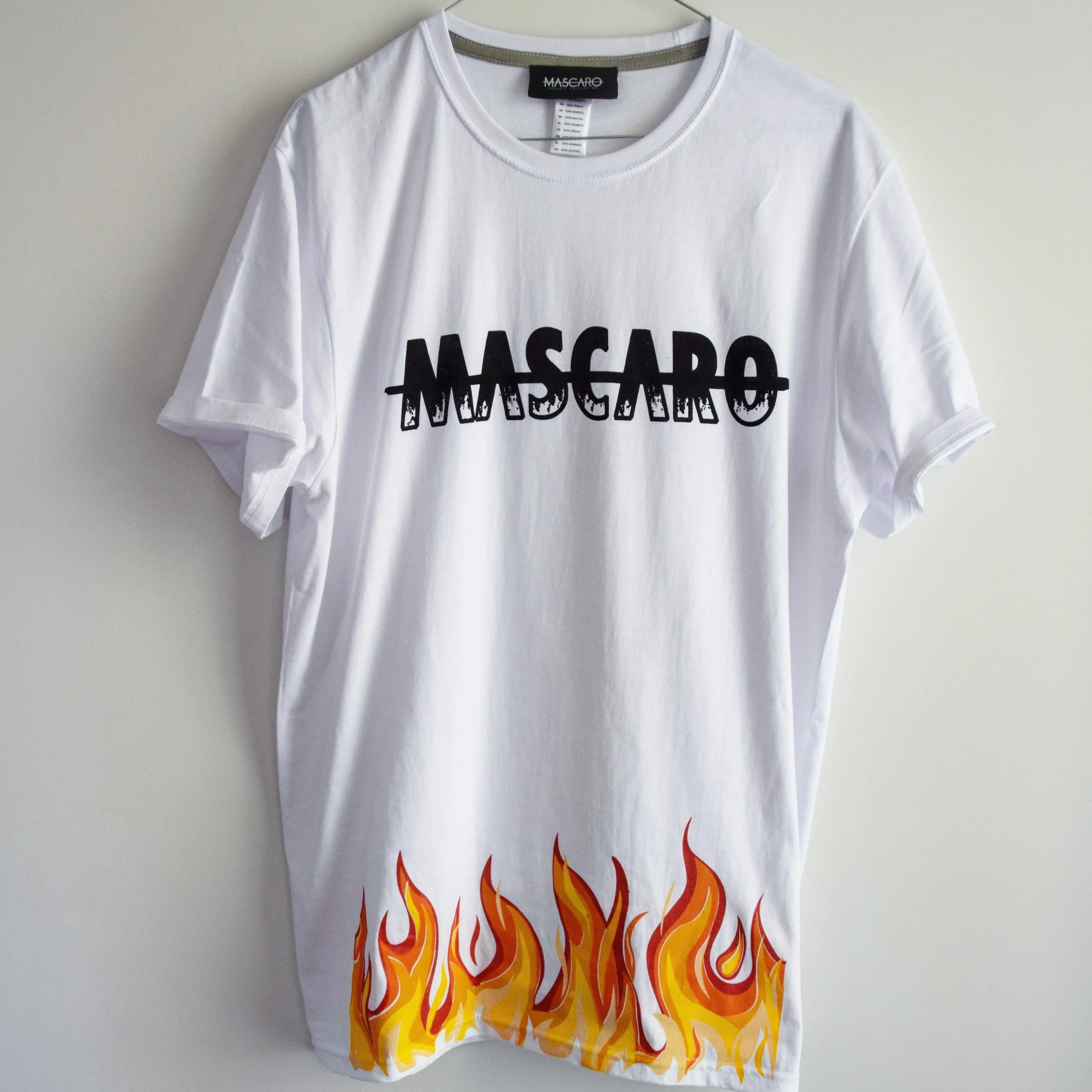 Tshirt MASCARO flame bianca - immagine 3