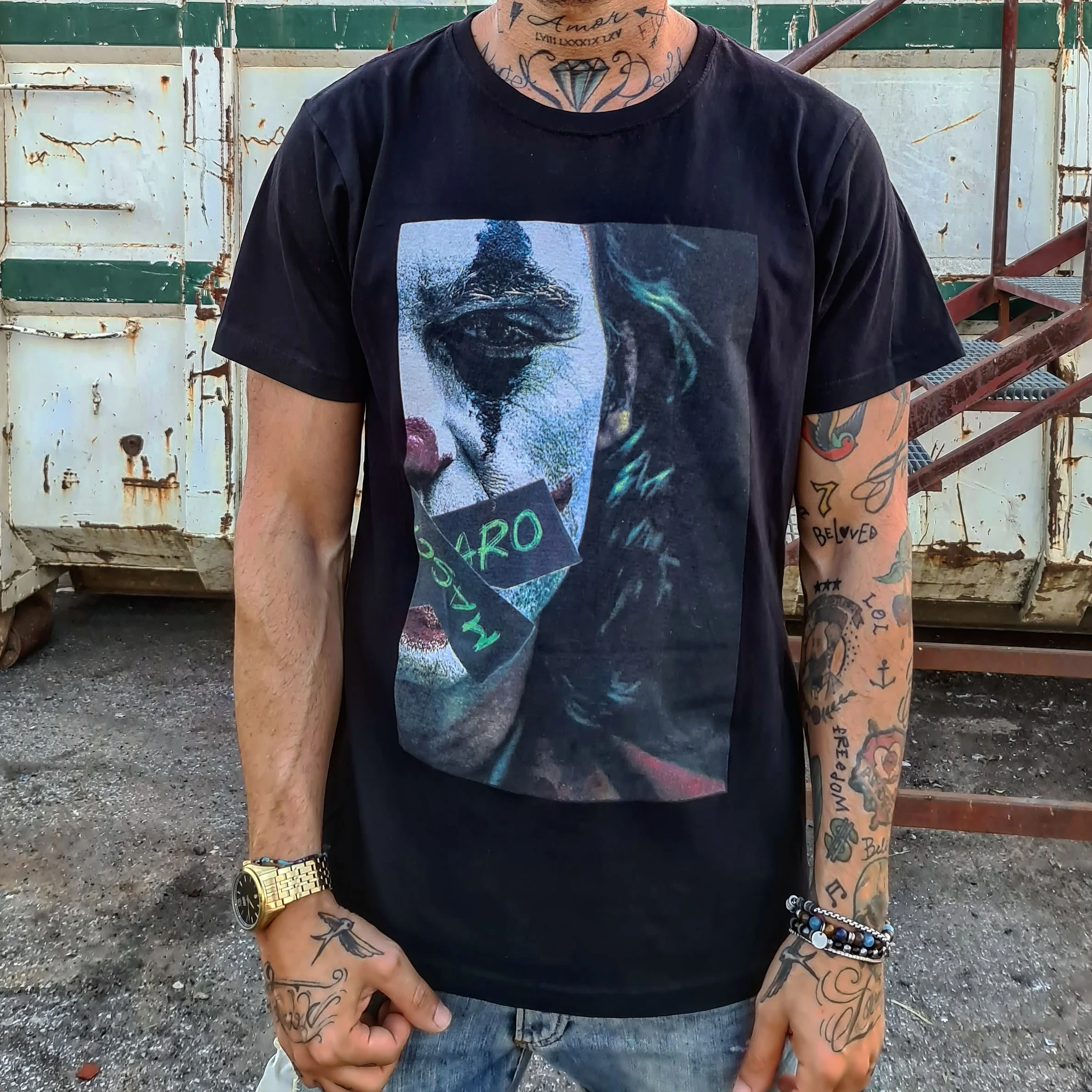 Tshirt MASCARO joker nera - immagine 2
