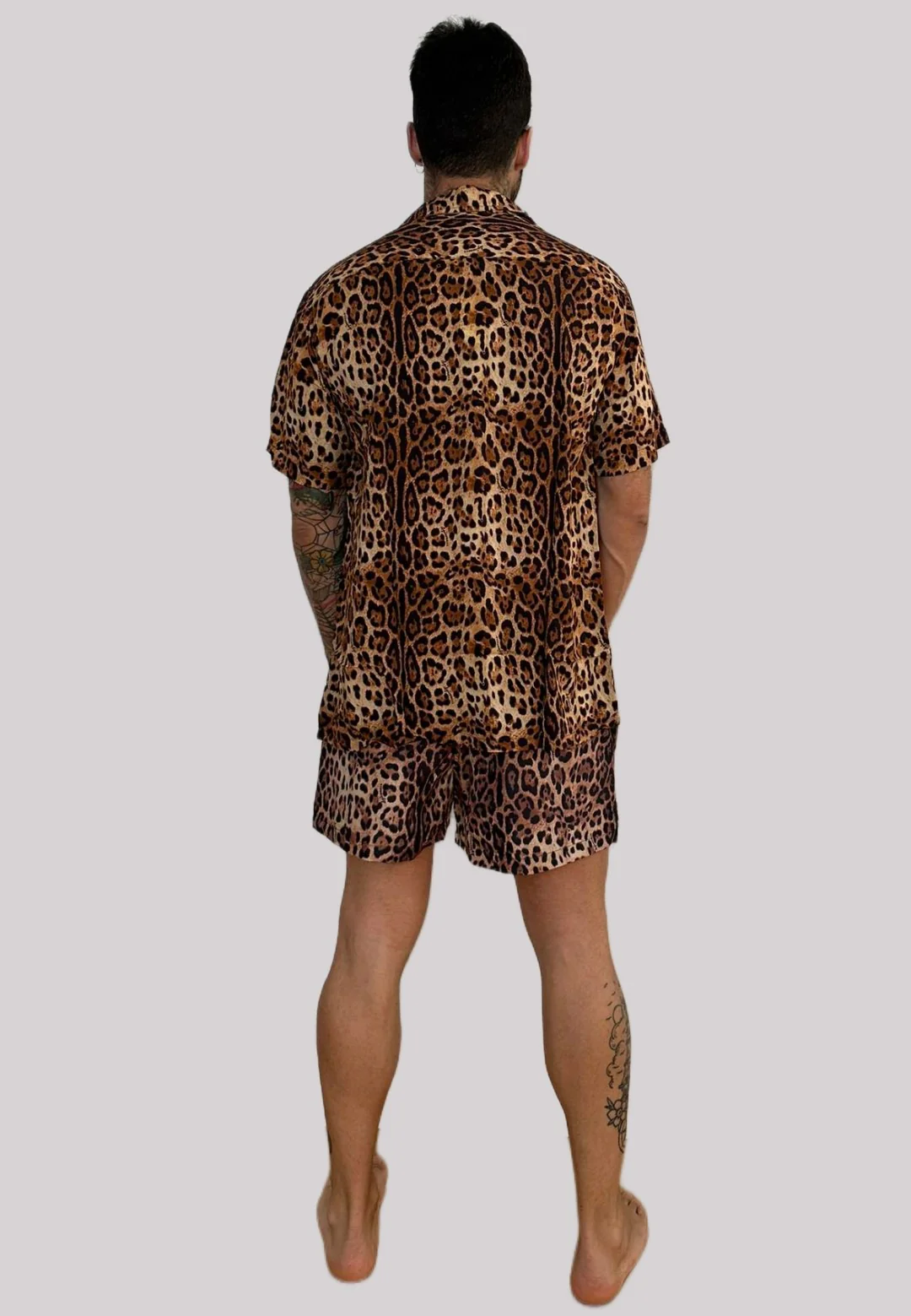 Completo mare 4GIVENESS camicia + boxer leopard - immagine 3