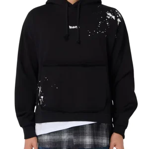 Felpa DISCLAIMER con cappuccio doppio strato camicia nera