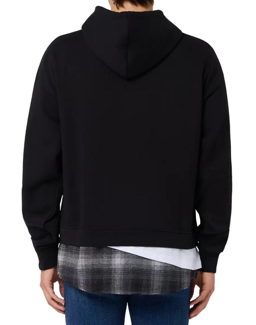 Felpa DISCLAIMER con cappuccio doppio strato camicia nera - immagine 3