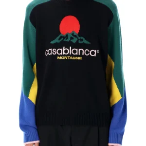 Maglione CASABLANCA ricamo Montagne nero