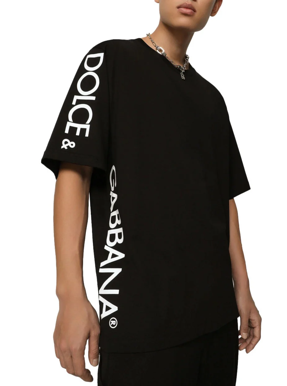 T-shirt DOLCE & GABBANA con stampa laterale nera