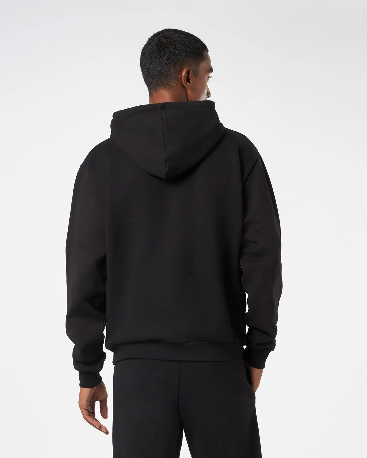 Felpa PHOBIA cappuccio nera stampa fulmini blu e grigi - immagine 4