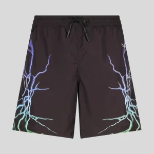 Costume PHOBIA swimboxer nero fulmini viola e verde