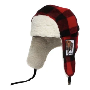 Cappello paraorecchie GOORIN BROS beanie Fluffalo Buffalo rosso/nero