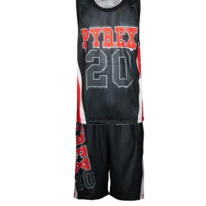 Completino estivo PYREX canotta + bermuda in rete nero