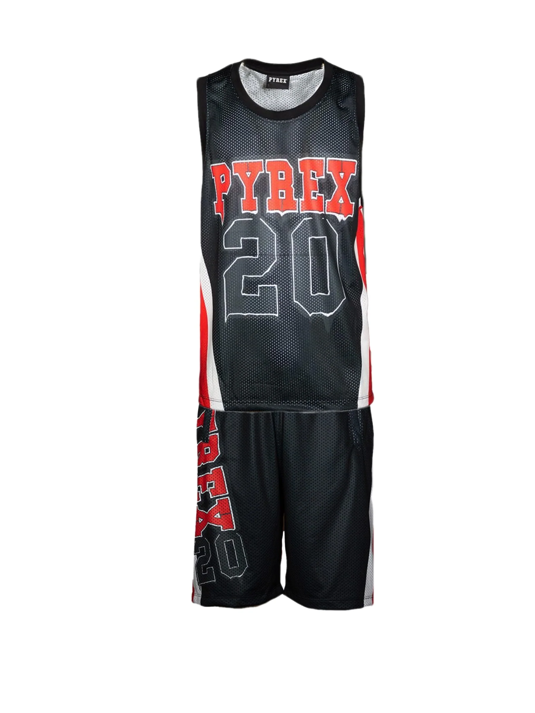 Completino estivo PYREX canotta + bermuda in rete nero - immagine 2