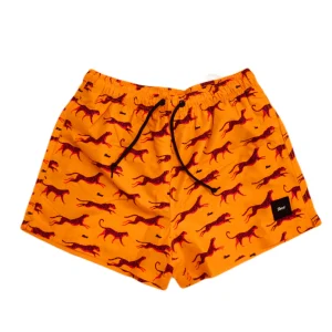 Costume SHOE swim boxer Dukef fantasia leopardo arancione