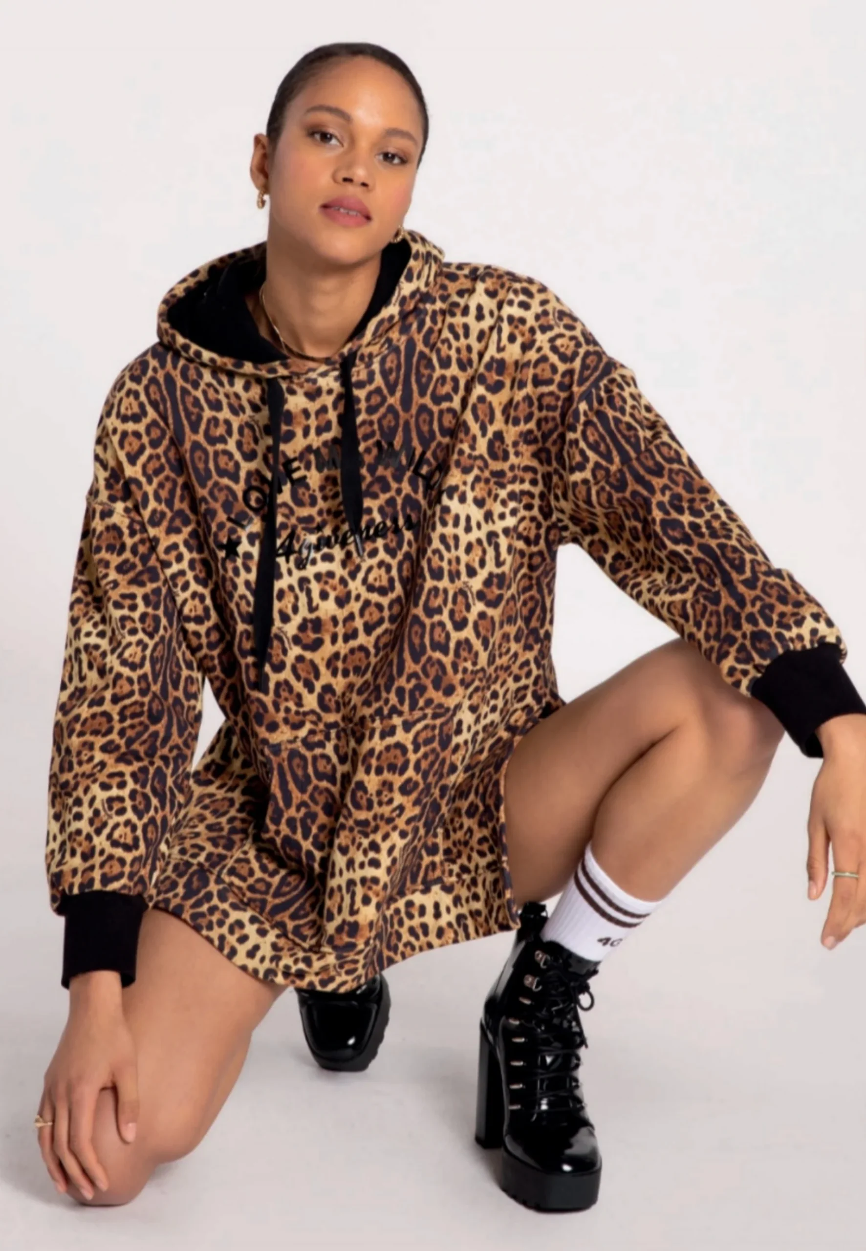 Felpa donna 4GIVENESS Love my Wild over Leopard - immagine 3