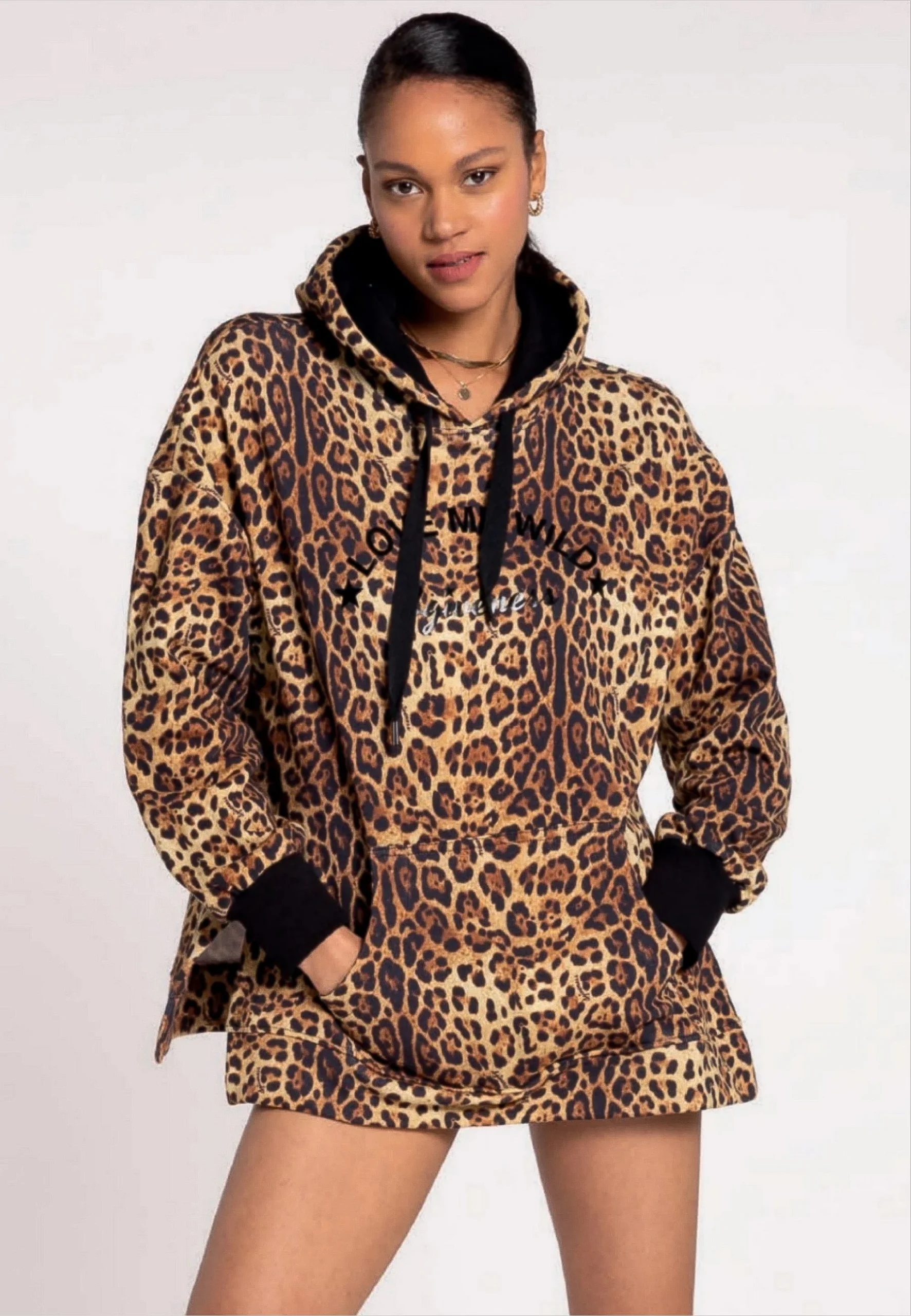 Felpa donna 4GIVENESS Love my Wild over Leopard - immagine 2