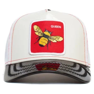 Cappello GOORIN BROS patent leather the red Queen in pelle bianco