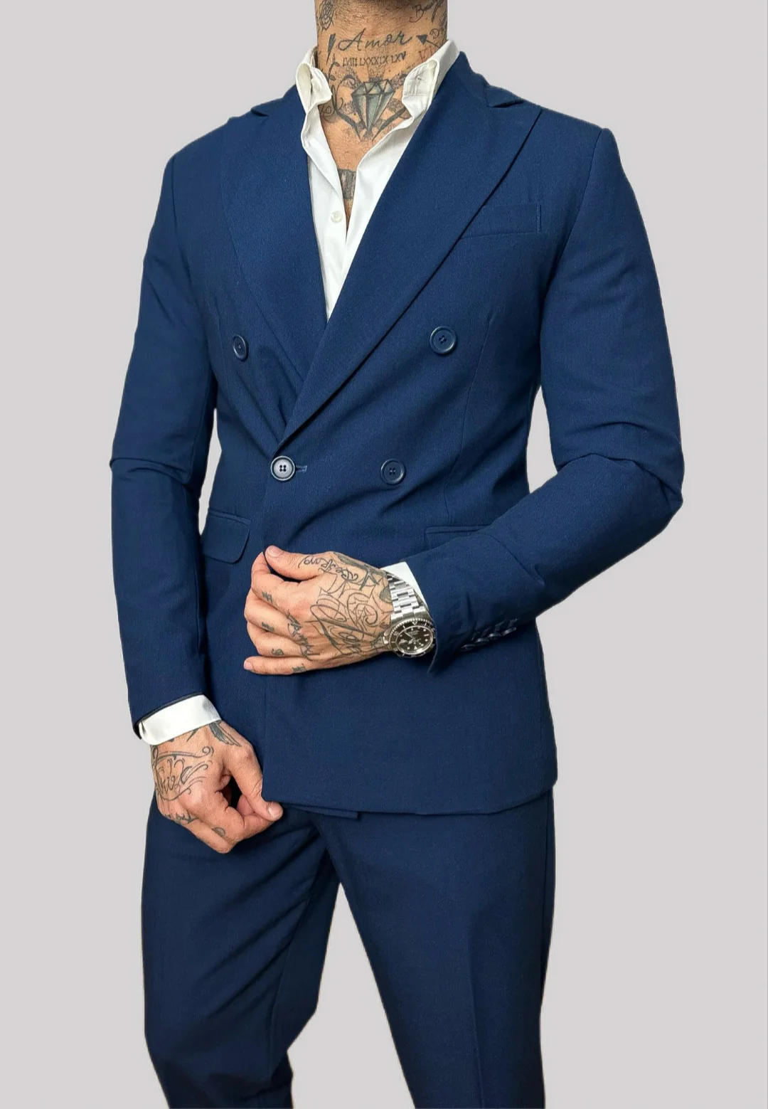 Abito NJB NEW JOB BRAND monopetto blu scuro - immagine 3