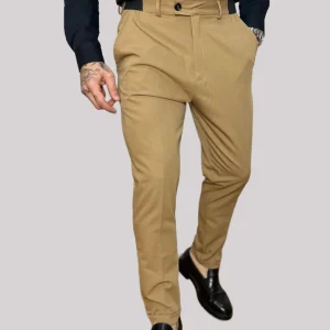 Pantalone sartoriale NJB NEW JOB BRAND elastico vita beige