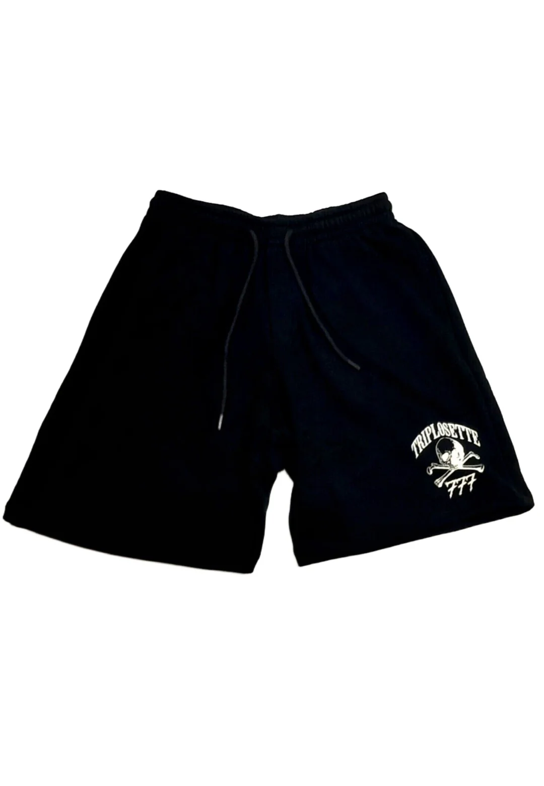 Tony Effe Completino estivo TRIPLOSETTE 777 t-shirt + bermuda stampa teschio nero - immagine 5