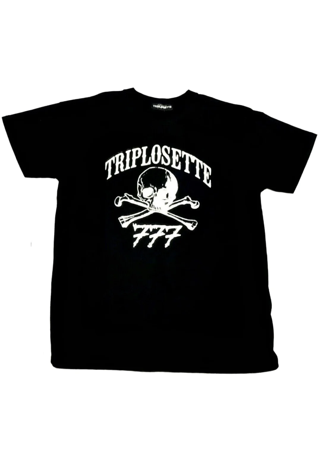 Tony Effe Completino estivo TRIPLOSETTE 777 t-shirt + bermuda stampa teschio nero - immagine 4