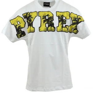 T-shirt PYREX stampa logo esotic bianca
