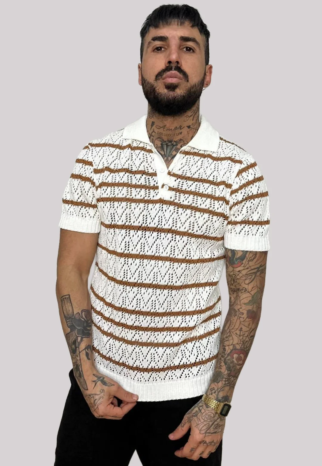 Maglia polo NJB NEW JOB BRAND bianca - immagine 2