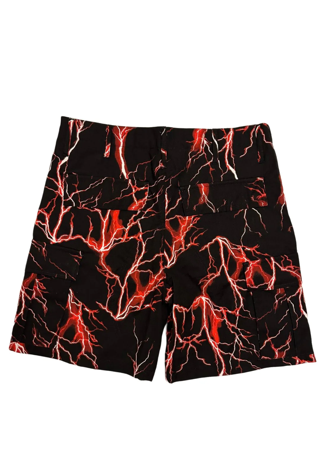 Completo PHOBIA camicia + bermuda stampa all over fulmini rossi nero - immagine 7