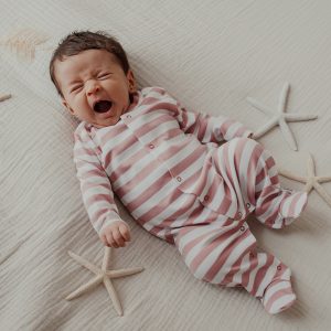 Tutina a righe con piedini Neonato 100% cotone