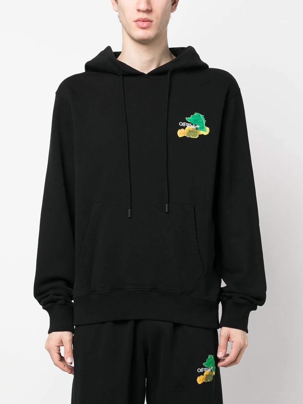 Felpa OFF-WHITE con cappuccio Arrow brush nero - immagine 5