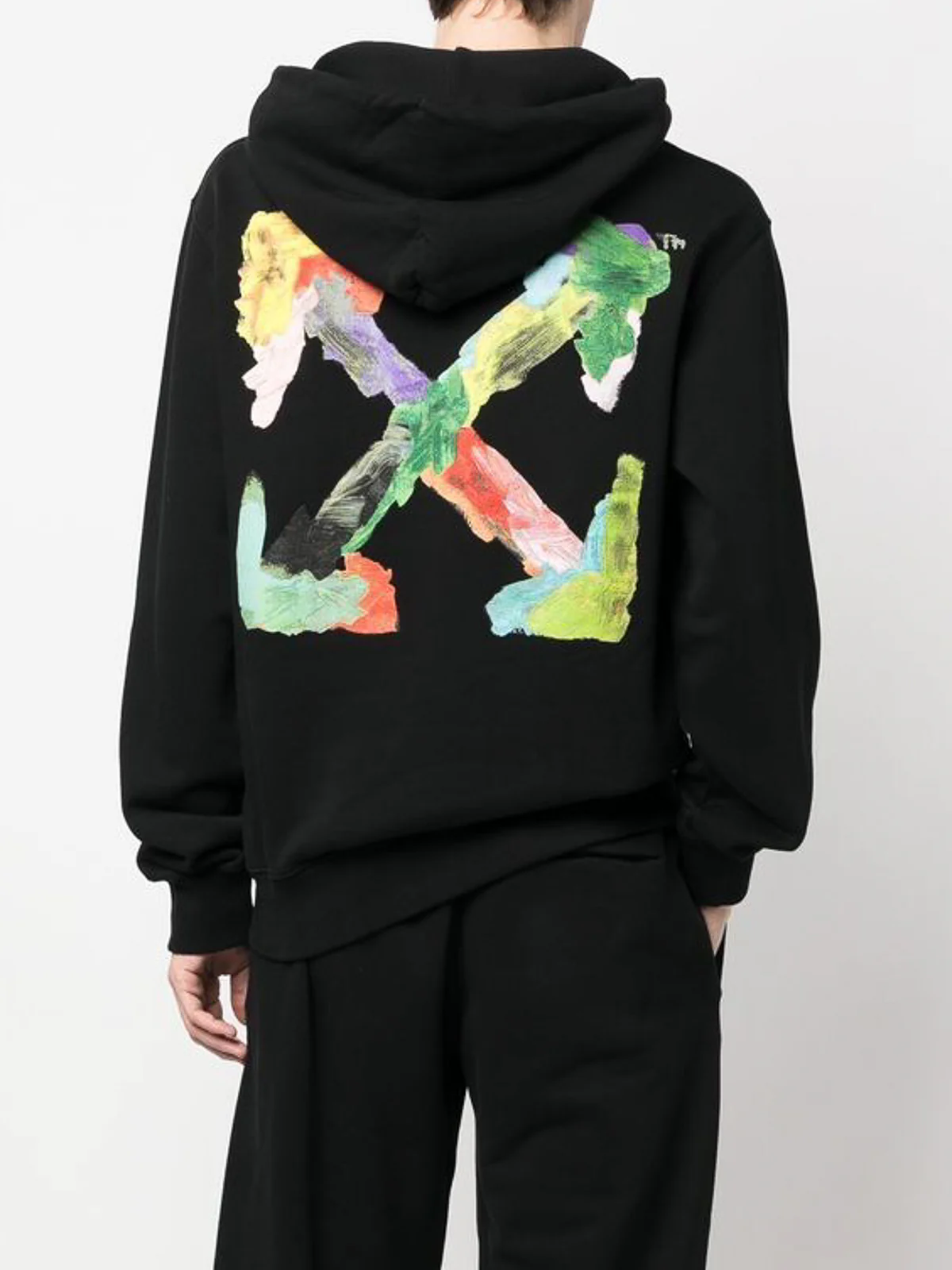 Felpa OFF-WHITE con cappuccio Arrow brush nero - immagine 4