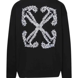 Felpa OFF-WHITE Tattoo Arrow ricamo medium fit nera