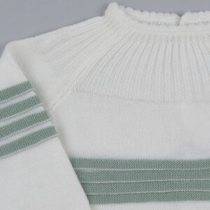 Set in maglia per neonati Maglia, gambali con o senza cappellino in color menta 100% cotone (3 pezzi) - immagine 3