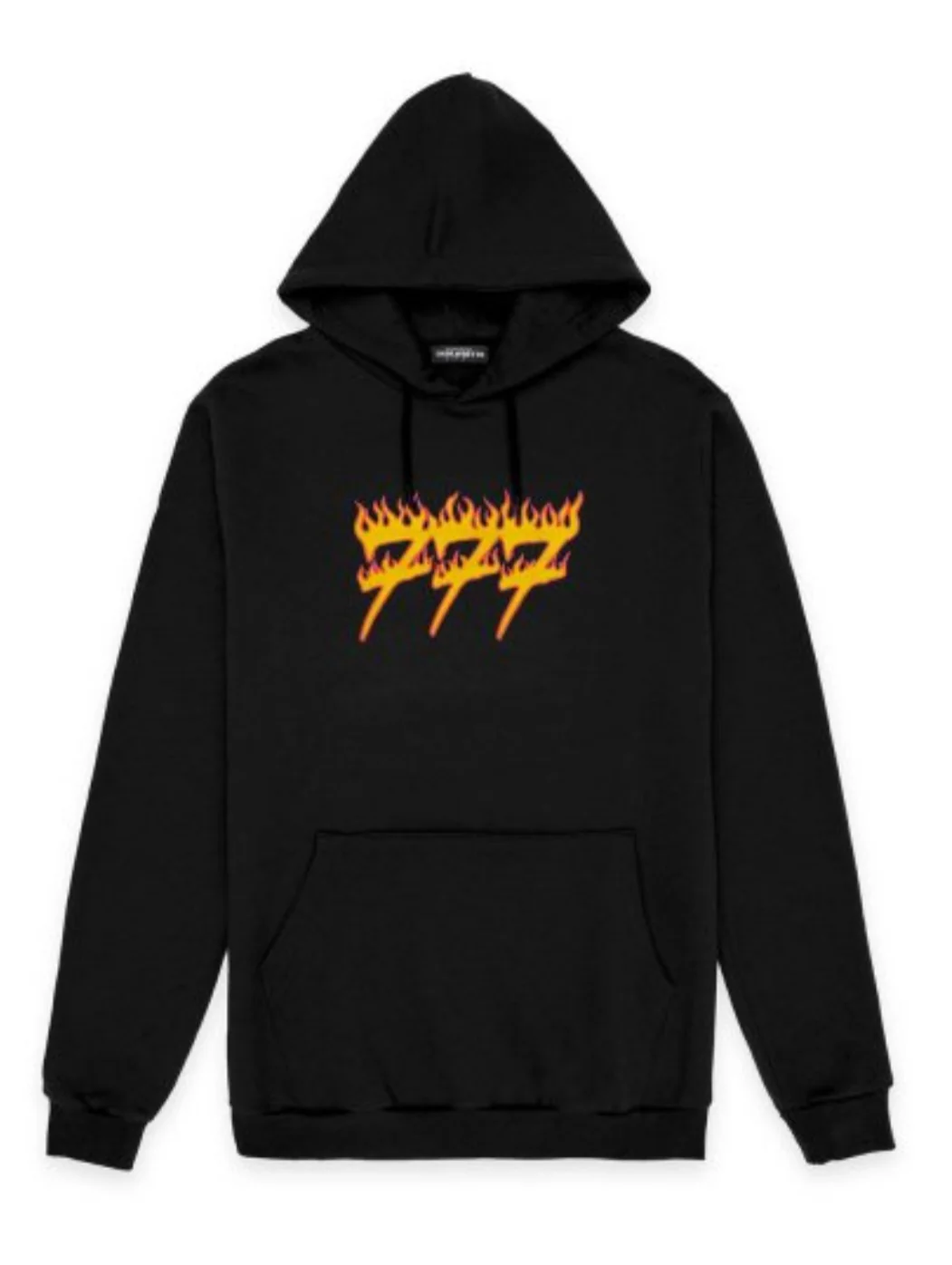Tony Effe Felpa TRIPLOSETTE 777 con cappuccio stampa Fiamma nero - immagine 3