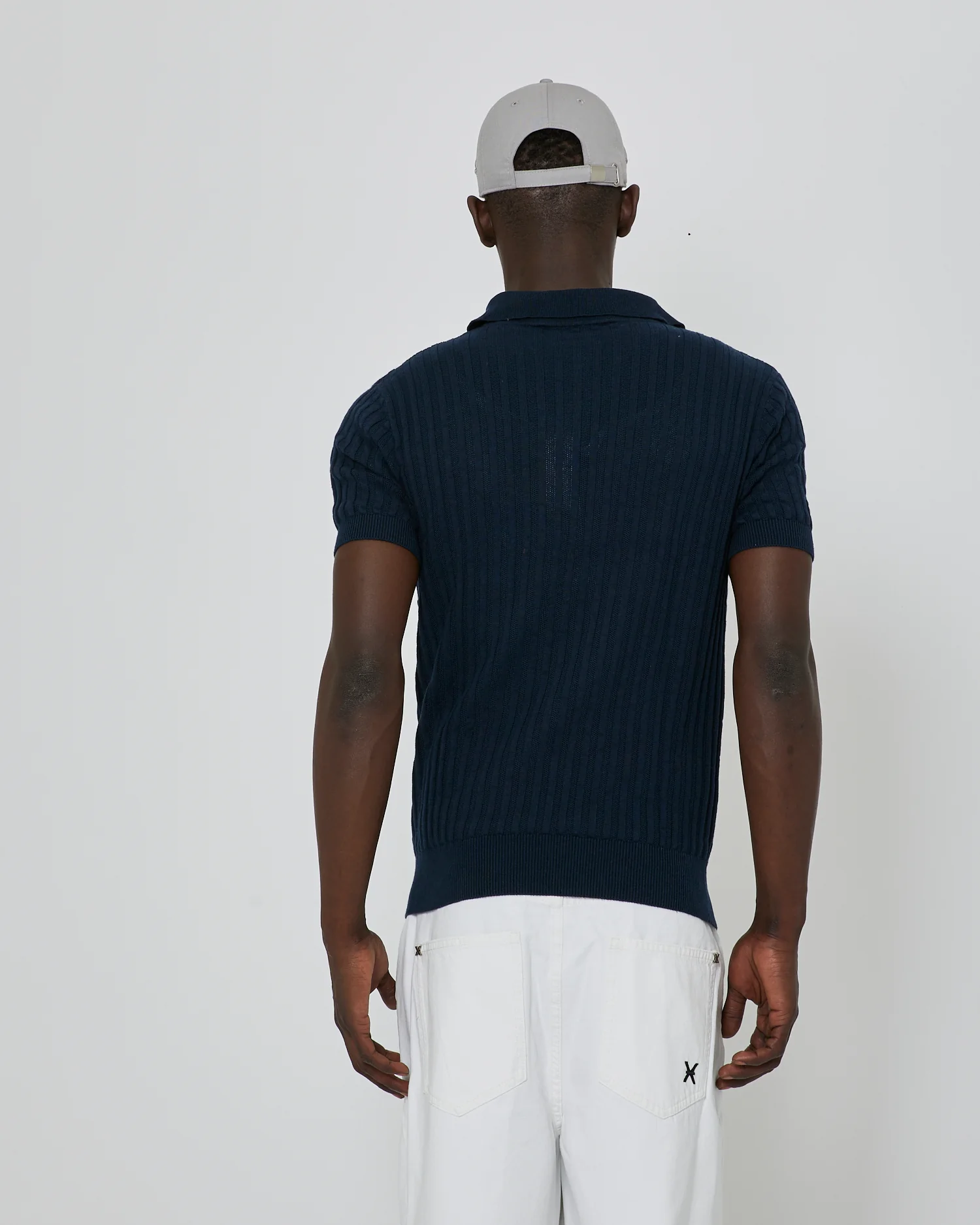 Maglia Polo JOHN RICHMOND a costine stampa blue navy - immagine 4