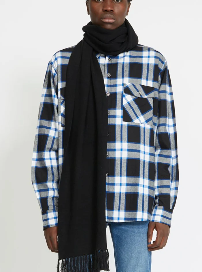 Camicia RICHMOND X in flanella nero/blu/grigio - immagine 6