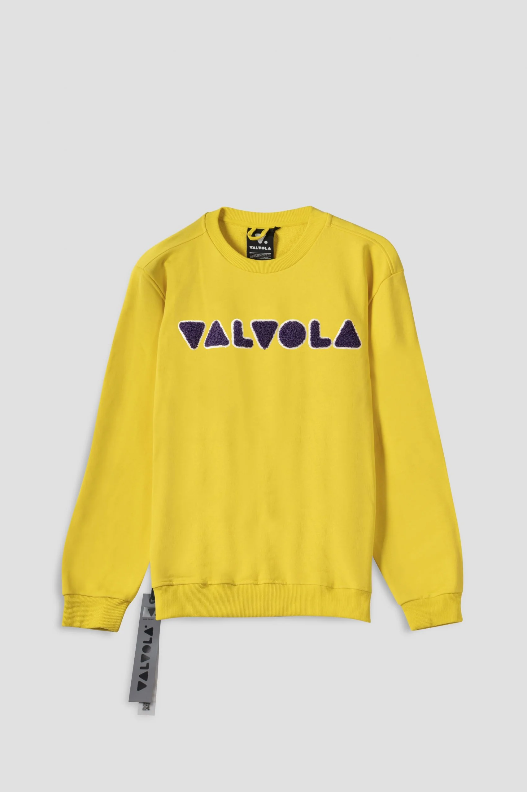 Felpa VALVOLA scritta con ricamo giallo/viola - immagine 4
