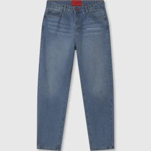 Jeans VISION OF SUPER denim blue con logo ricamato