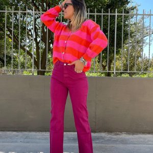 Jeans wide leg colorato