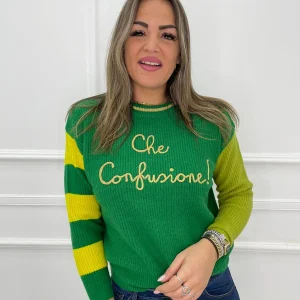 Maglione colorato "che confusione"