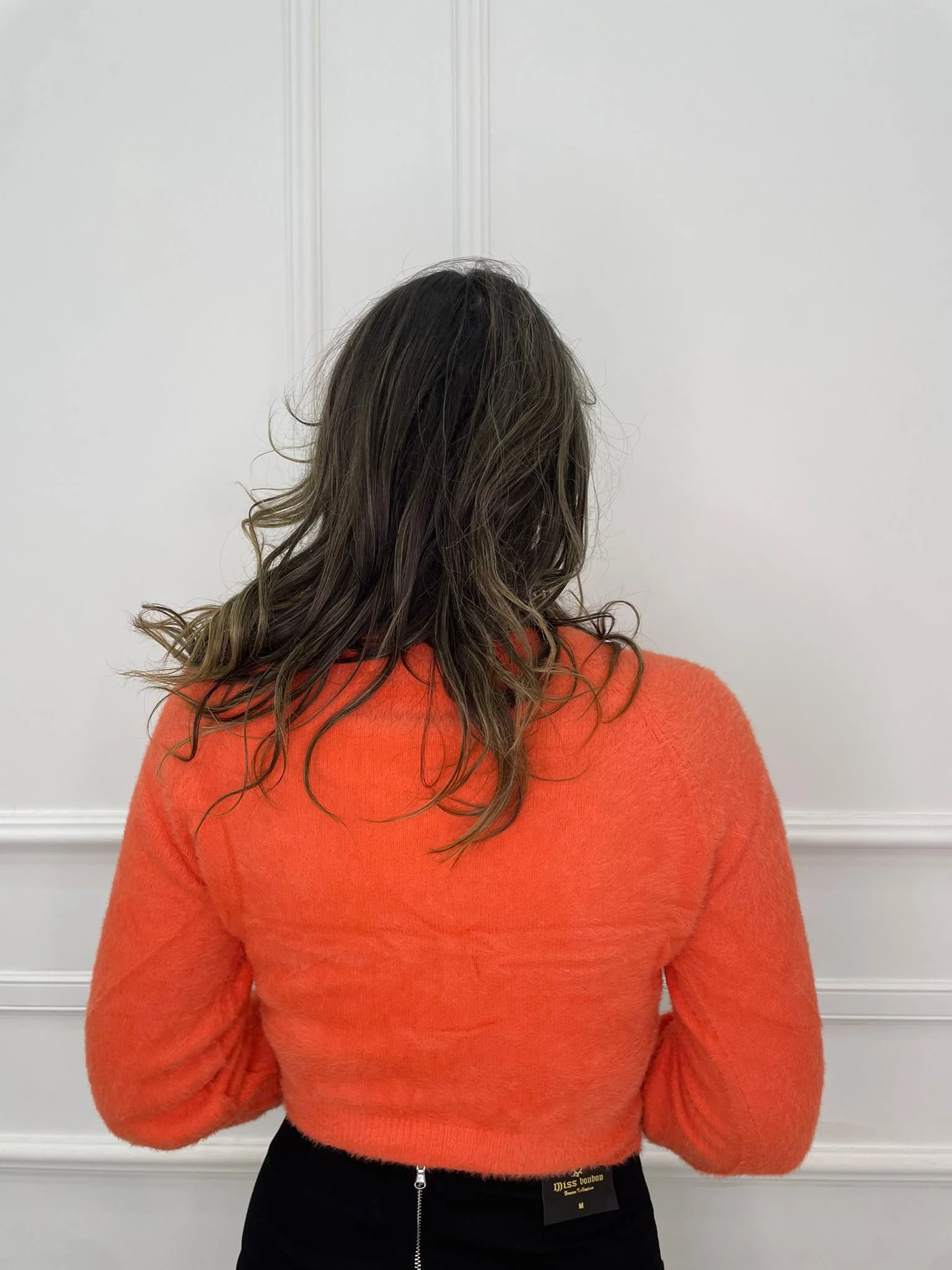 Cardigan in pelo con bottoni cuore swarovski - immagine 7